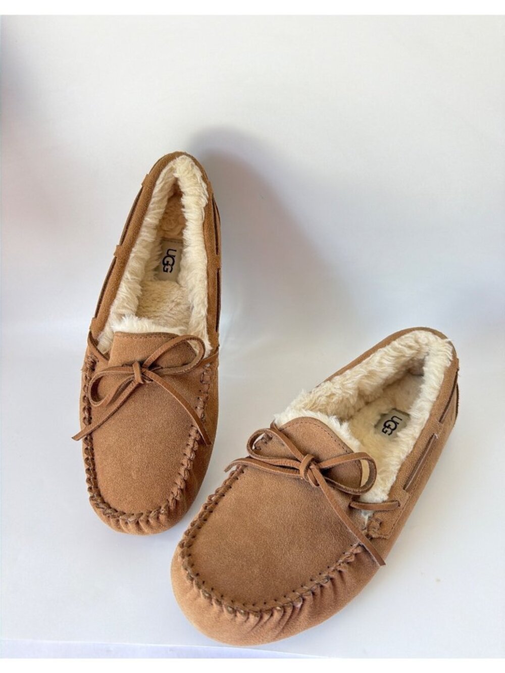 UGG Olsen Chestnut Slippers Suede Sheepskin Moccasins Shoes Men Size 9